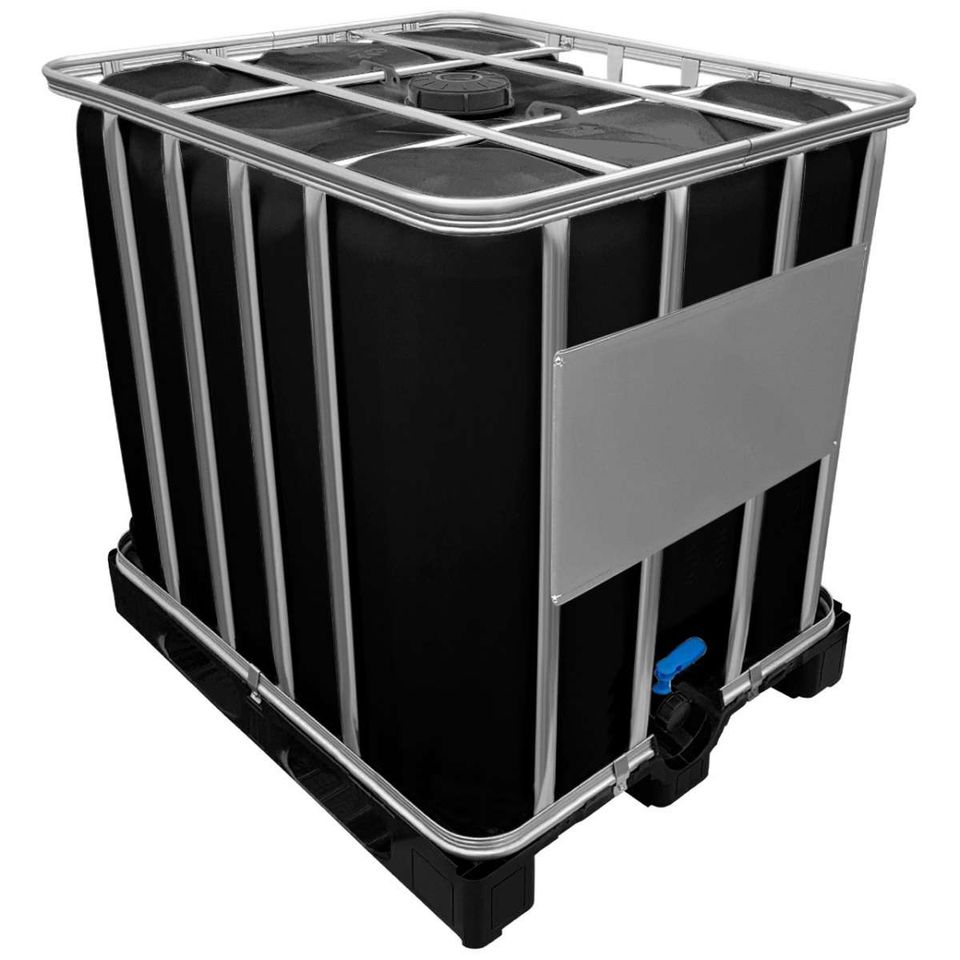 1000L IBC -Container auf PE-Palette, schwarz